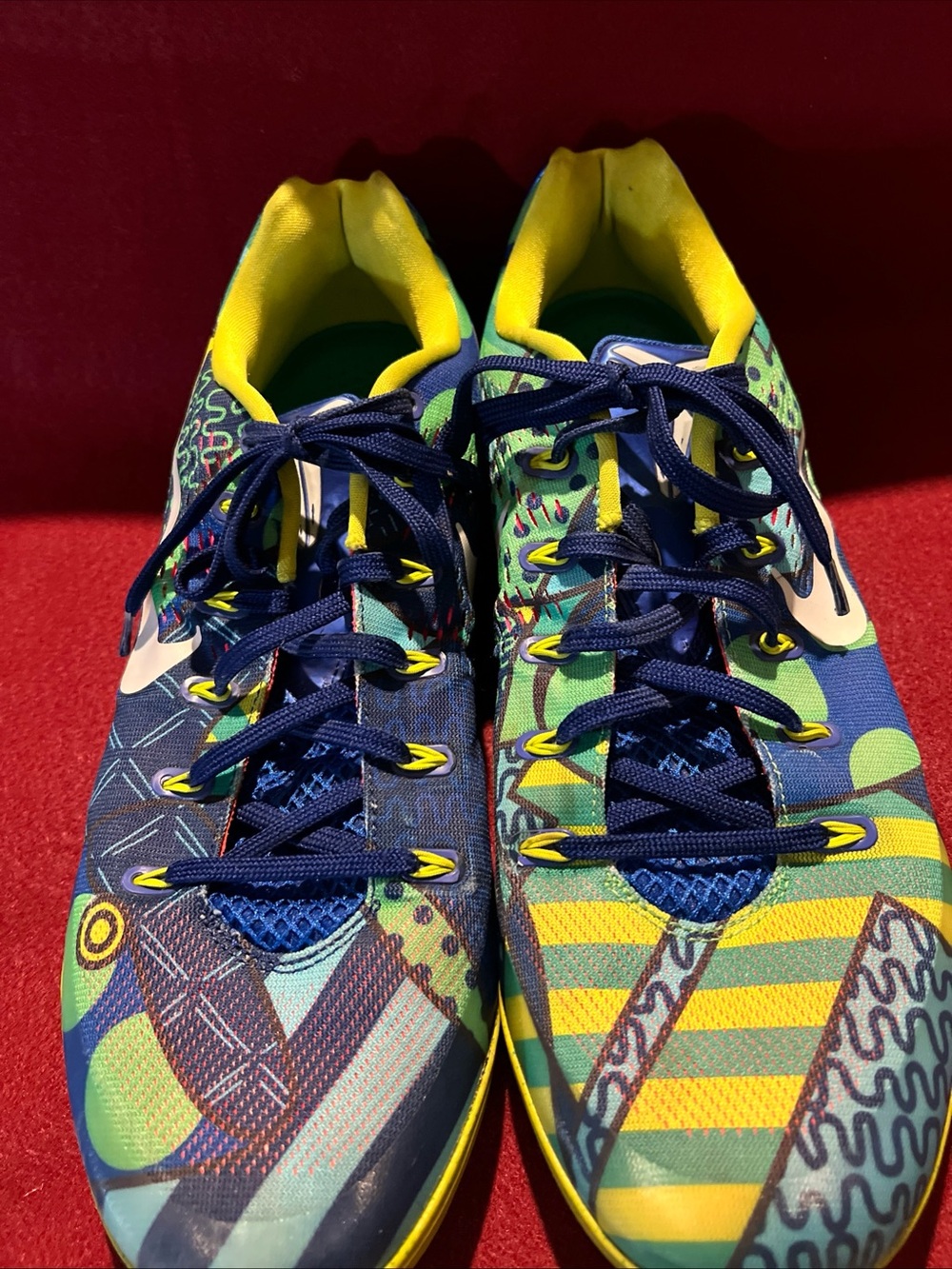Nike Kobe 9EM Low Brazil Sneaker in Blue, Green & Yellow Size 16